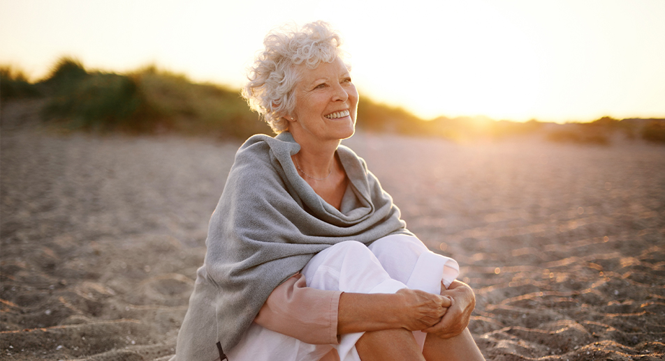 Older woman on beach